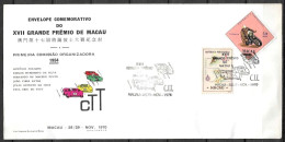 CHINA MACAO Macau Cover 1970 Grand Prix Sports Race Cars Auto Automobiles Voitures Motorbikes Motos Macao Portugal - Moto