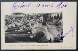 1906 Carte De DJIBOUTI " Stand Des Automobiles Du Désert " N°40 5c Vert Oblitéré Dateur De DJIBOUTI Pour BEZIERS - Storia Postale