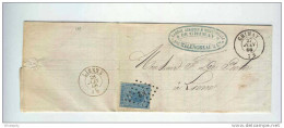 Lettre TP 18 Losange De Points 82 CHIMAY Vers LIERRE - Cachet Et Entete Banque Malengreau  --  KK164 - 1865-1866 Perfil Izquierdo