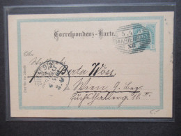 Österreich 1901 Ganzsache Strichstempel Marienbad Nach Wien Mit Stempel Rückseitig: Fröhliche Ostern - Other & Unclassified
