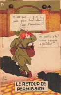 Illustrateur - J.P.God - Le Retour De Permission - Carte Humour En Plusieurs Volets  - Carte Postale Ancienne - Sager, Xavier