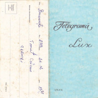 TELEGRAM, CHRISTMAS TREE, MUGS, LUXURY TELEGRAM, ABOUT 1975, ROMANIA - Télégraphes