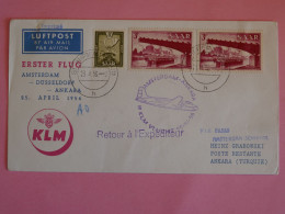 BT7 SAAR   BELLE  LETTRE  1956 PAR AVION  1ER VOL A  ANKARA TURQUIE +KLM  + AFF.PLAISANT++++ - Posta Aerea