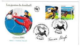 France Fdc 2016 Les Gestes Du Football Signé Par L'Artiste - 2010-2019