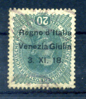 1918 VENEZIA GIULIA N.7ab USATO 20 Heller, Sovrastampa Capovolta, Francobolli D'Austria Sovrastampati - Vénétie Julienne