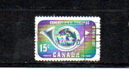 Canada YT 299 Obl : UPU , Cor De Poste - 1957 - Gebraucht