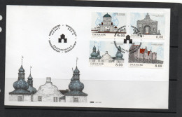 DENMARK - 2011- ARCHITECTURE SET OF 4 ON ILLUSTRATED FDC, - Brieven En Documenten