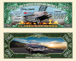 USA - FANTASY NOTE - CHEVY  IMPALA 1960 - UNC / SERIES  CLASSIC  CAR - Sonstige & Ohne Zuordnung