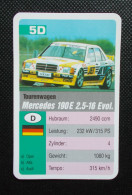 Trading Cards - ( 6 X 9,2 Cm ) 1995 - Tourenwagen / Voiture De Tourisme - Mercedes 190E 2.5 16 Evol. - Allemagne - N°5D - Engine