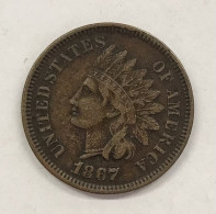 USA  U.s.a. 1 CENT 1867 INDIAN HEAD Km#90a Vf+ E.657 - 1859-1909: Indian Head