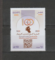 EGYPT / 2022 / NEFERTITI / FINE ARTS LOVERS ASSOCIATION : 100 YEARS / MNH / VF . - Ongebruikt