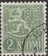 FINLAND 1954 Lion - 2m. - Green FU - Usati