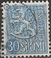 FINLAND 1954 Lion - 30m. - Blue FU - Usati