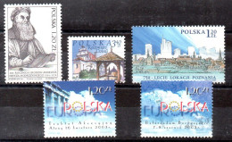 Polonia Series Nº Yvert 3796 +3799 +3800 +3801 +3806 ** - Nuovi