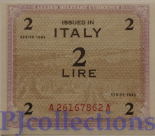 ITAIA - ITALY 2 LIRE 1943 PICK M11b UNC - Allied Occupation WWII