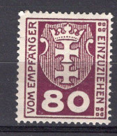 N0250 - DANTZIG TAXE Yv N°6 * - Taxe