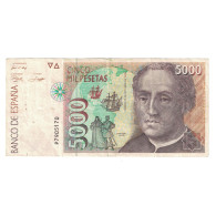 Billet, Espagne, 5000 Pesetas, 1992, 1992-10-12, KM:165, TTB - [ 4] 1975-… : Juan Carlos I