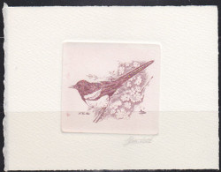 BELGIUM(1997) European Magpie (Pica Pica). Die Proof In Brownish-violet Signed By The Engraver. Scott No 1645.  - Probe- Und Nachdrucke