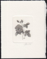 BELGIUM(1990) Hélène Rose. Die Proof In Black Signed By The Engraver, Representing The Cachet For FDC. Scot 1346f. - Probe- Und Nachdrucke