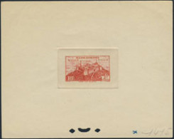 FEZZAN(1946) Sebha Fort. Trial Color Die Proof In Red With Color Code In Margin. Scott No 1N5, Yvert No 32. - Sonstige & Ohne Zuordnung