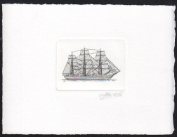 BELGIUM(1995) Sailing Ship Amerigo Vespucci. Die Proof In Black Signed By The Engraver. Scott No 1531.  - Essais & Réimpressions