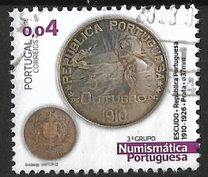 Portugal – 2022 Coins 0,04 Used Stamp - Gebruikt