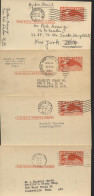 UXC1 4 Air Mail Postal Cards Used NM+NY+TX+VT 1949-1956 - 1941-60