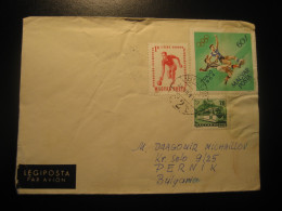 BEKESCSABA 1964 To Pernik Bulgaria Bus Van Truck + Bowling + Tokyo Olympics 3 Stamp On Air Mail Cancel Cover HUNGARY - Brieven En Documenten