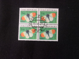 Bloc De 4 YT 977 Oblitéré  CZ 2021 Papillon Butterfly Orange Tip - Gebruikt