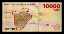 Burundi 10000 Francs Hippo 2018 Pick 54b Sc Unc - Burundi