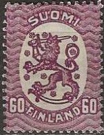 FINLAND 1917 Lion - 60p. - Purple MH - Unused Stamps