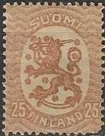 FINLAND 1917 Lion - 25p. - Brown MH - Unused Stamps