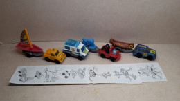 1996 Ferrero - Kinder Surprise - K96 27, 28, 29 & 30 - Cars On Vacation - Complete Set + 4 BPZ's - Monoblocs