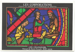 Carte De Pesée - Les Corporations - Les Changeurs - Vitraux Cathédrale De Chartres - Händler