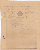 TELEGRAPH, TELEGRAME SENT FROM BISTRITA, ABOUT 1890, ROMANIA - Telegraphenmarken
