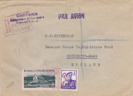 PREDEAL SKI RESORT, WORKER, STAMPS ON REGISTERED COVER, ABOUT 1955, ROMANIA - Cartas & Documentos