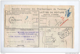 Lettre De Voiture Cachet De Gare Hexagonal TAMINES - MOIGNELEE 1931 - Entete Charbonnages De TAMINES  --  B2/216 - Other & Unclassified