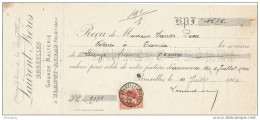 FRANCE / BELGIQUE - Document Financier Via Poste Belge 1906 - Malterie à BLANGY-ARRAS - Laurent à Bruxelles  -- VV409 - Bier