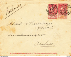 290/27 -  Entier Postal Enveloppe Fine Barbe + TP Dito LIEGE Départ 1901 Vers ARNHEM  - TARIF PREFERENTIEL NL 20 C. - Omslagen