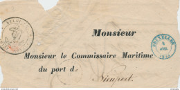 ZZ876 - Devant D' IMPRIME ( Voir Verso) NIEUPORT 1845 Vers FURNES - Cachet PORT DE NIEUPORT - Le Commissaire Maritime - Covers & Documents