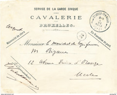 ZZ341 - Enveloppe Garde Civile De BRUXELLES - Cavalerie -ST JOSSE TEN NOODE 1913 - FRANCHISE Appliquée - Covers & Documents