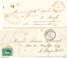 110/26 - Lettre + Contenu TP 30 Points 387 WALCOURT 1872 - Boite Rurale AS - Origine Manuscrite THY LE CHATEAU - Poste Rurale