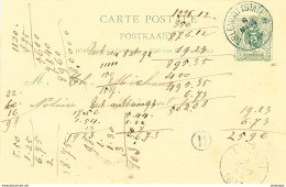 107/26 - Entier Postal Lion Couché TIRLEMONT Station 1893 - Boite Rurale D - Origine Manuscrite CUMPTICH - Poste Rurale