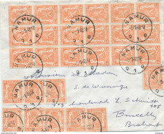 YY189 - Lettre TP Petit Sceau De L'Etat NAMUR 1948 Vers BXL - TARIF EXACT 1 F 35 Par 27 TP De 5 C. SPECTACULAIRE !!! - 1935-1949 Klein Staatswapen