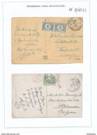 810/29 - TAXATION Sur Poste Militaire - 2 X Carte-Vue Postes Militaires 7 Et 4 1923/24 - Taxées 10 C - S/Feuille D'Album - Briefe U. Dokumente