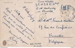 592/28 - CANTONS DE L'EST - Carte Illustrée CHEVAL - Postes Militaires 8 De ST VITH 1919 Vers BXL - Brieven En Documenten