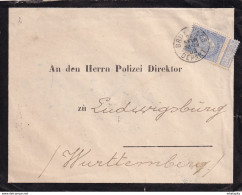 DDX 158 - Enveloppe TP Fine Barbe BRUXELLES 1903 Vers Polizei Direktor LUDWIGSBURG Allemagne - Cachet SURETE PUBLIQUE - Polizia – Gendarmeria