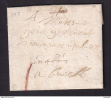 DDAA 554 - Lettre Précurseur NIVELLES 1695 Vers BRUXELLES - Port 1 Sol - Signée Pierre Borgniez - 1621-1713 (Paesi Bassi Spagnoli)