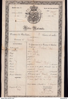 222/35 -  MILICE NATIONALE - Certificat D'exemption Par Le Gouverneur Du Brabant BRUXELLES 1860 - Charles Merkaert - Brieven En Documenten