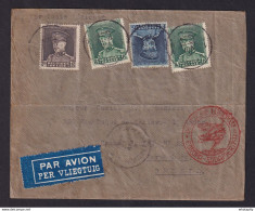 DDY 883 - Enveloppe PAR AVION TP Képis (Tricolore) LIEGE 1934 Vers Le Brésil- Cachet Deutdche Luftpost Europa-Sudamerika - 1931-1934 Mütze (Képi)